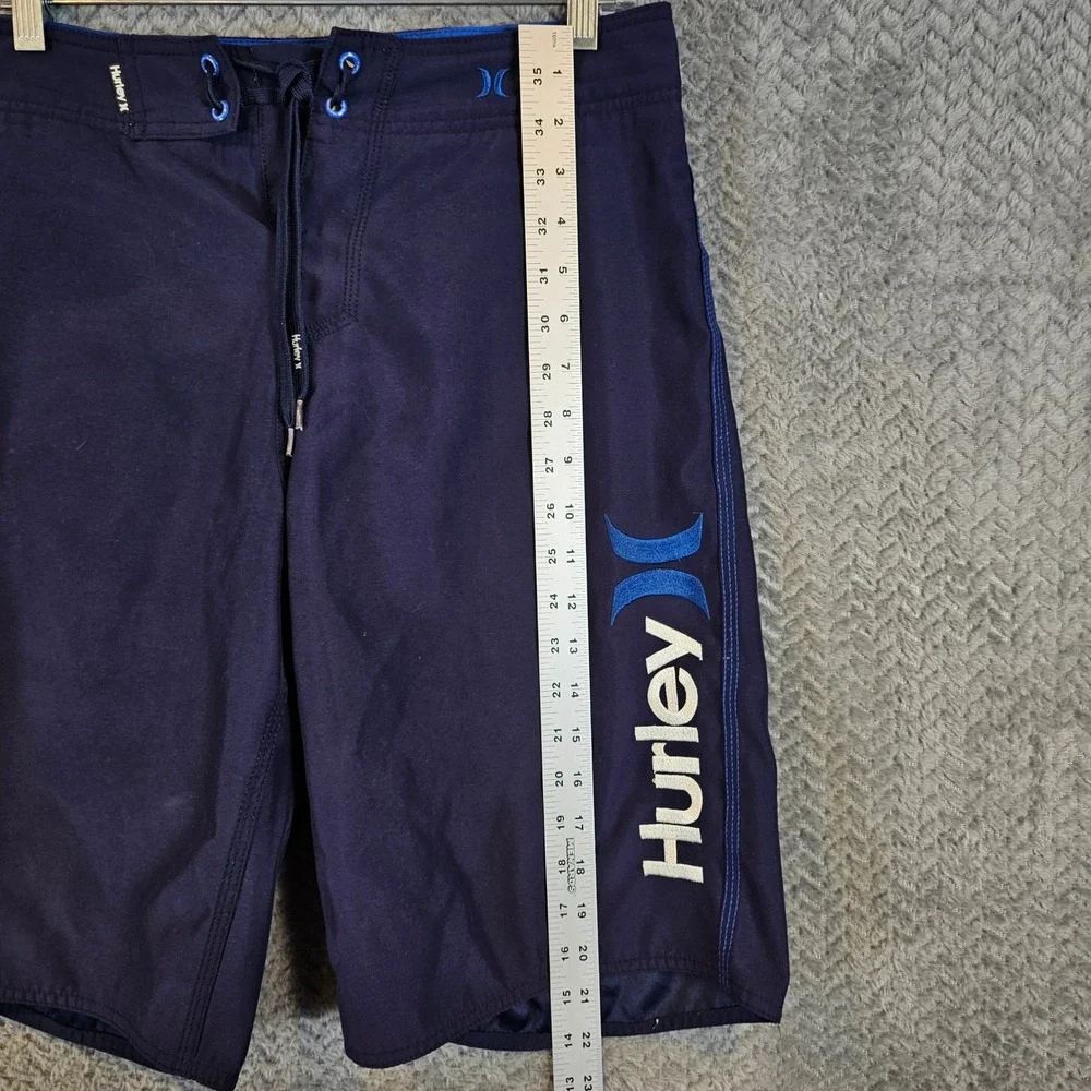 Hurley Mens Navy Blue Logo Cargo Board Shorts Swim Trunks Size‎ 32 1057